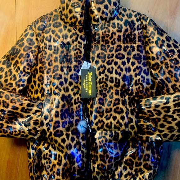 Juicy Couture Jackets & Blazers - Juicy Couture Leopard Print Patent Puffer